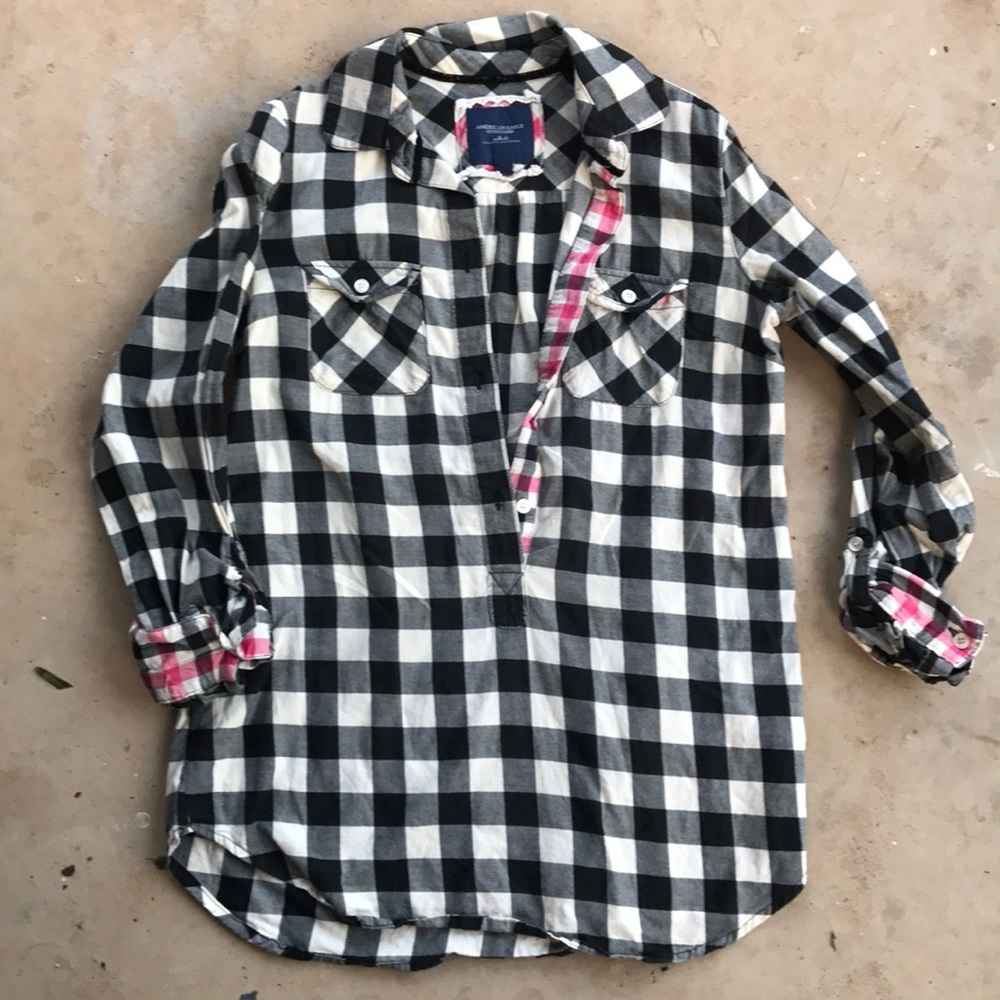 American eagle plaid pullover shirt